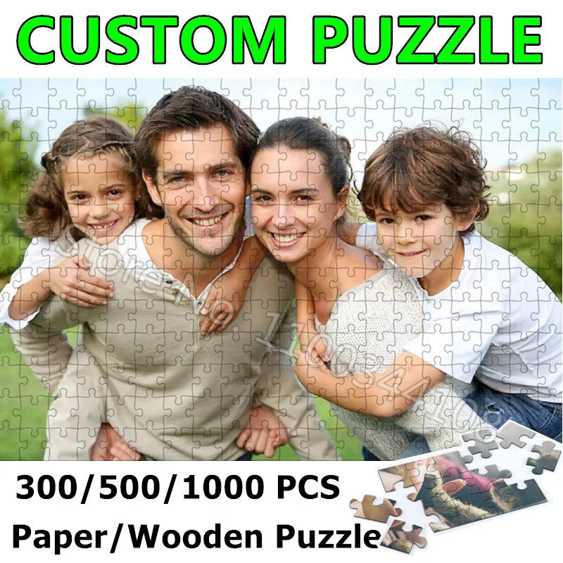 Wooden Puzzle Kids - Benutzerdefiniertes Foto-Puzzle, 300/500/1000 Teile, personalisiertes Bild,