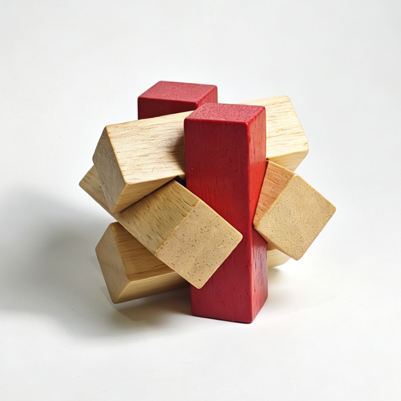 Wooden Puzzle Kids - Knoten-Puzzles für Erwachsene & Kinder Hölzerne