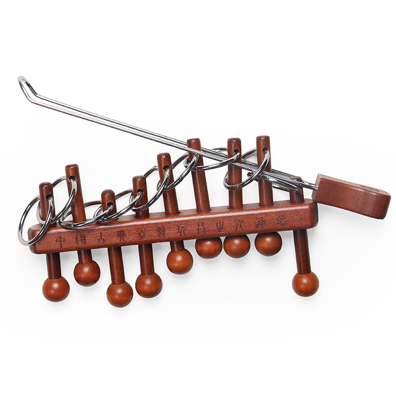 Wooden Puzzle Kids - Klassisches chinesisches Puzzle mit neun verbundenen