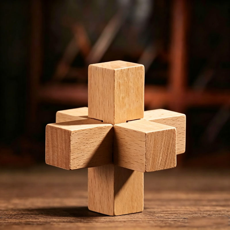 Wooden Puzzle Kids - Leicht entwirrbare Denkspiele: Ineinandergreifende Holzpuzzles, LuBan-Schloss,
