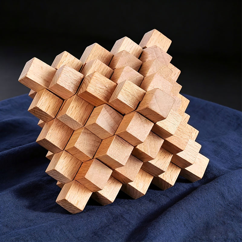Wooden Puzzle Kids - Schwieriges LuBan-Schloss in Ananasform, hölzerne Denkspiele