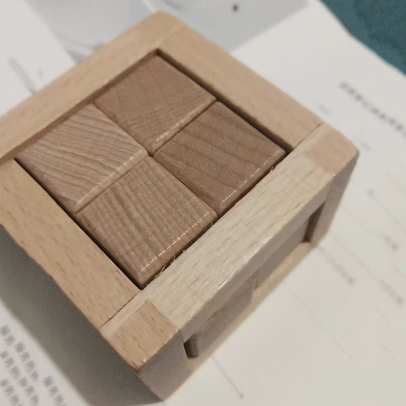 Wooden Puzzle Kids - Pädagogisches Entwirrungsspielzeug, ineinandergreifender Puzzle-Würfel, hölzerner Denkaufgabe
