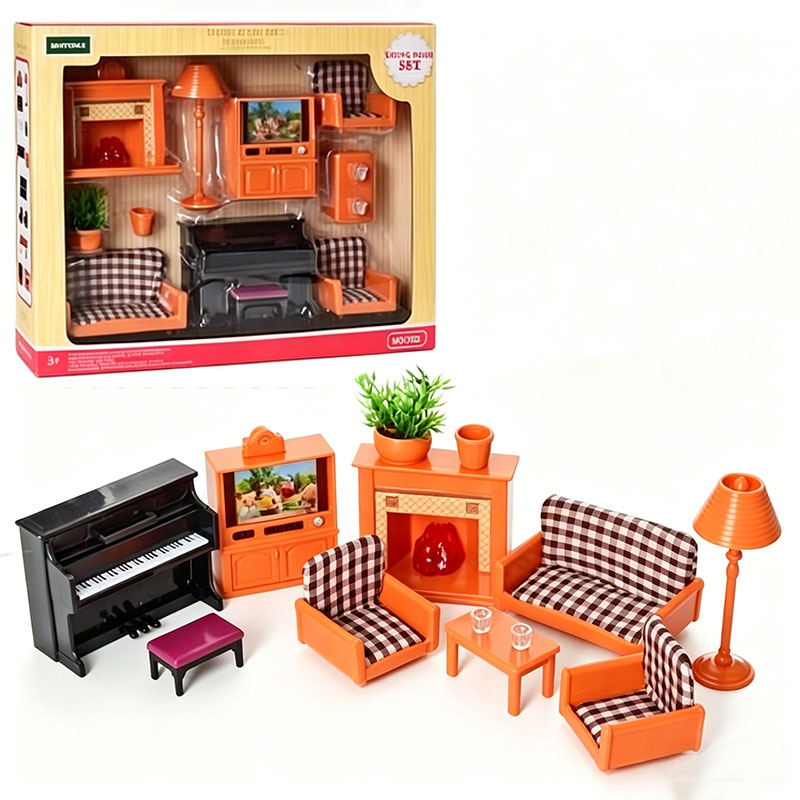 Play Kitchen Set - Puppenhaus-Möbelset im Maßstab 1:12, Schlafzimmer, Badezimmer,