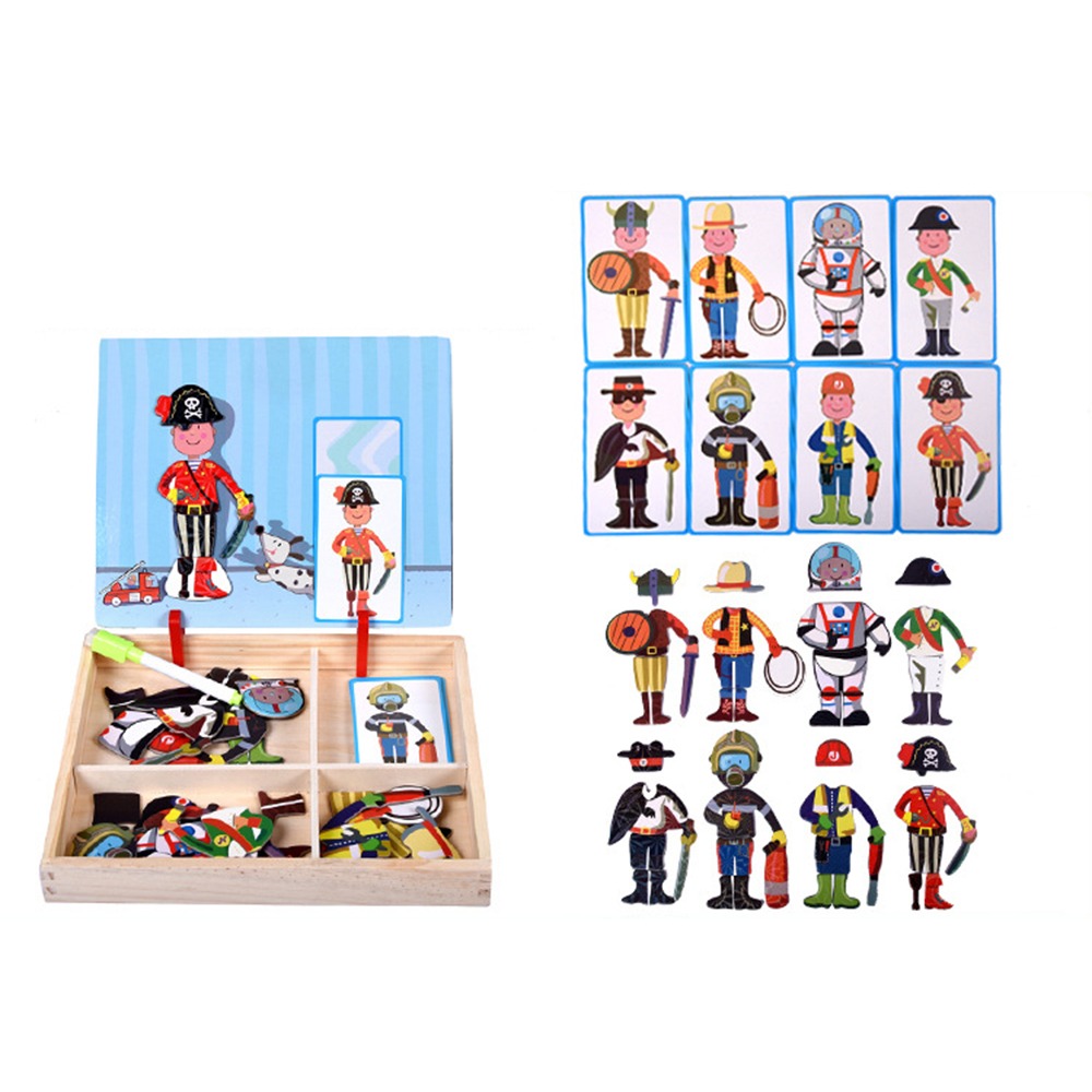 Kids Toys Drawing Easy - Magnetische 3D-Puzzles aus Holz mit Deckel,