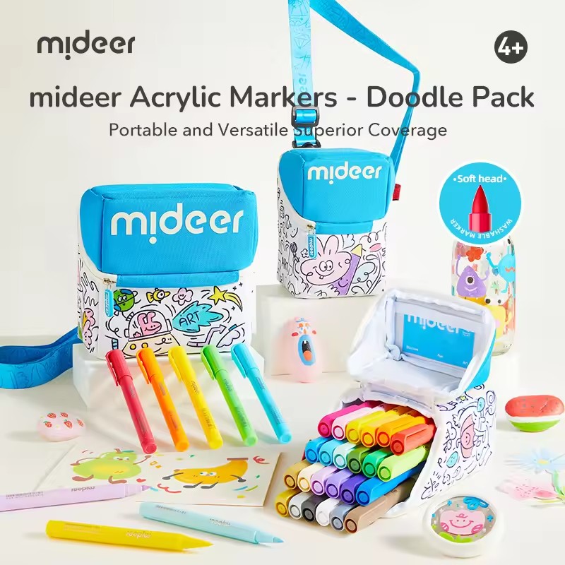 Kids Toys Drawing Easy - Mideer Acryl-Marker, Graffiti-Set, starke Färbung, geruchlos,