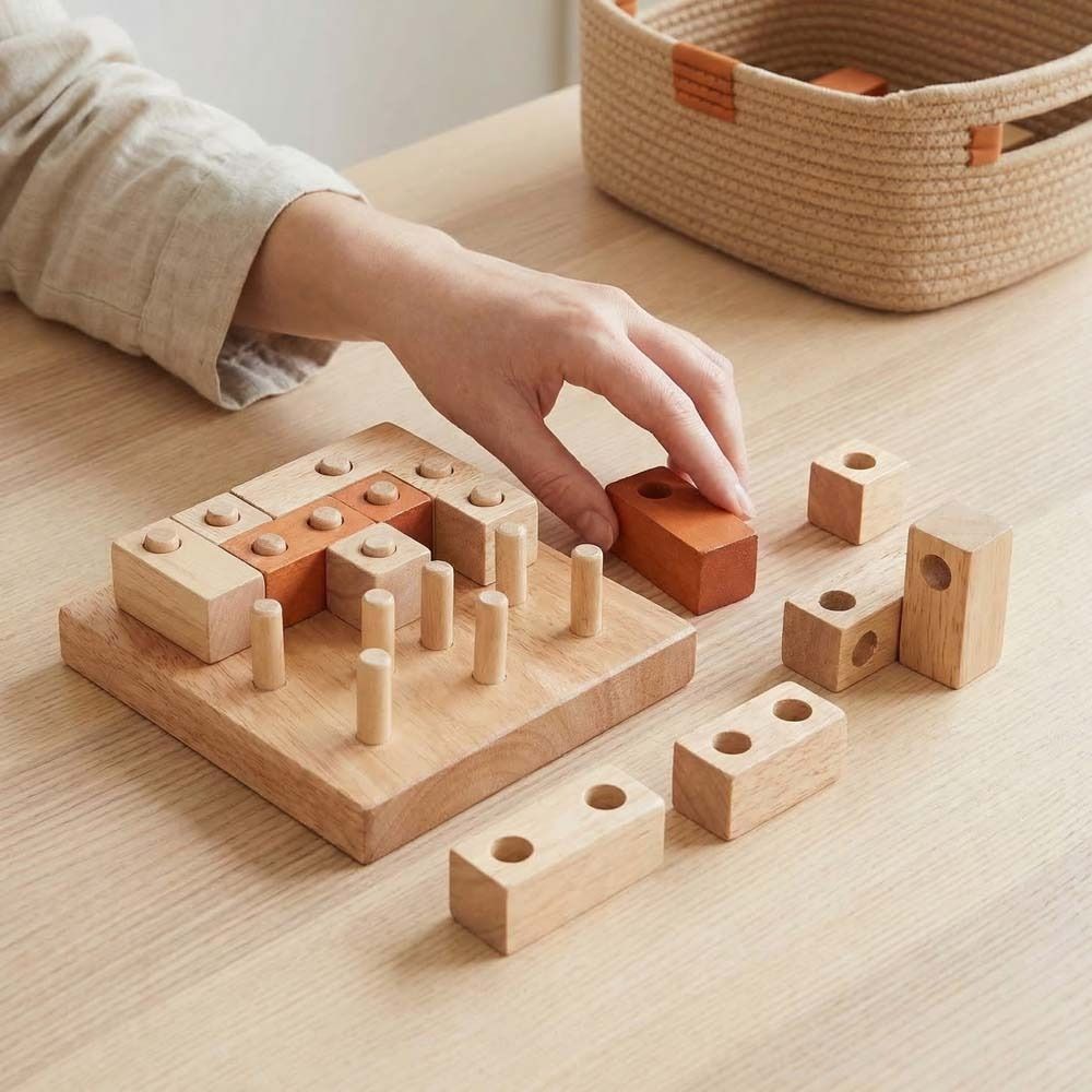 Wooden Puzzle Kids - Kreatives IQ Geometrisches Puzzle-Spiel 3D Montage